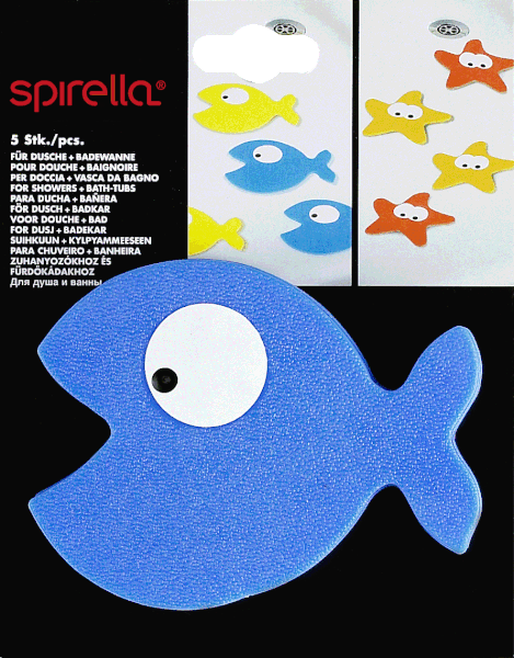 Vaikiški neslystantys kilimėliai 5 vnt. vonioms 10x13 cm Hungry – Spirella-image-1