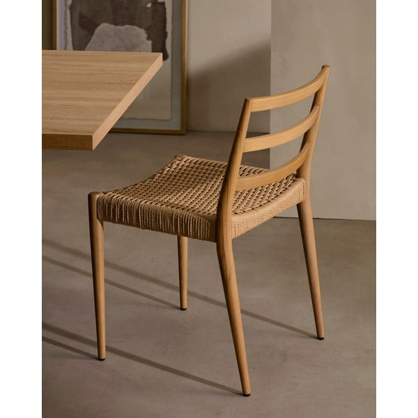 Iš ąžuolo masyvo valgomojo kėdės natūralios spalvos 2 vnt. Analy – Kave Home-image-1