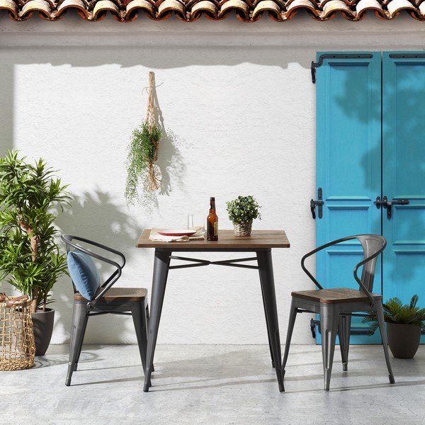 Sodo valgomojo stalas su bambuko stalviršiu Kave Home Malibu, 80 x 80 cm-image-3