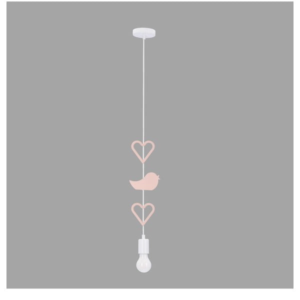 Baltos ir rožinės spalvos vaikiška lempa su metaliniu gaubtu Single - Candellux Lighting-image-1