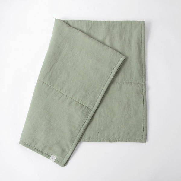 Žalia lininė kūdikių antklodė 140x200 cm - Linen Tales