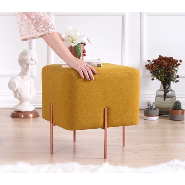 Pufas garstyčių spalvos Copper – Artie-image-3