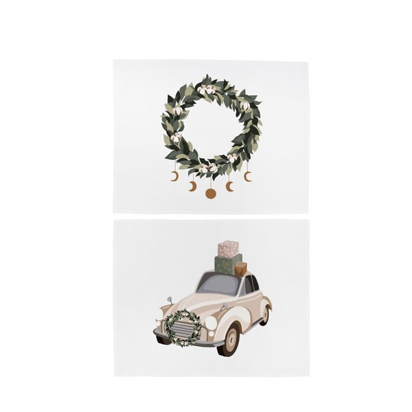 Iš tekstilės padėkliukai 2 vnt. su Kalėdų motyvu 35x47 cm Festive Car – Butter Kings