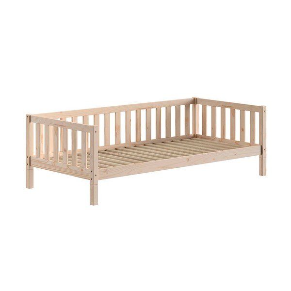 Natūralios spalvos iš pušies masyvo vaikiška lova su lovos grotelėmis 90x200 cm Dallas – Vipack