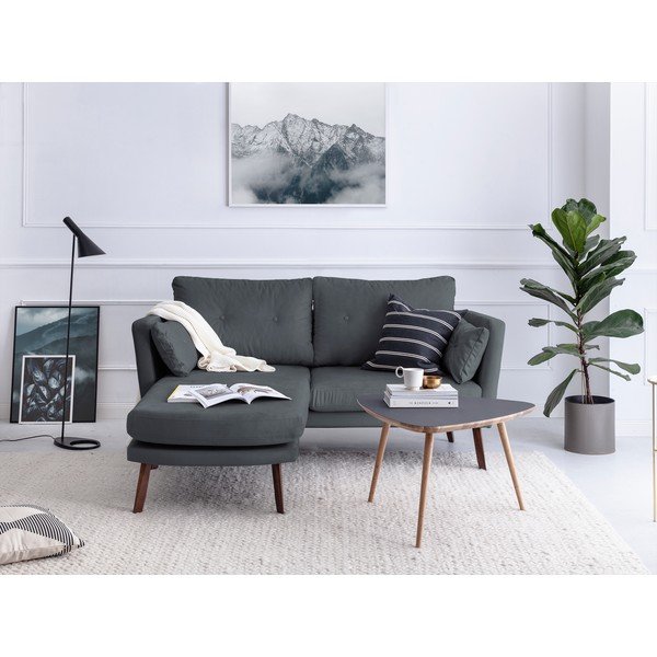 "Mazzini Sofas Elena" trijų vietų sofa, pilka, su kairiuoju kampu-image-1