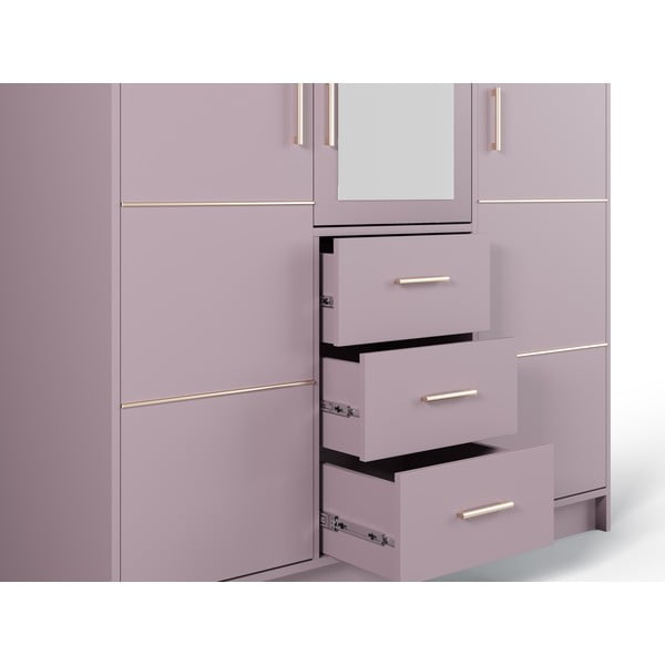 Rožinė spinta su veidrodžiu 147x200 cm Burren - Cosmopolitan Design-image-1