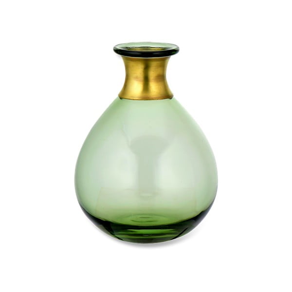 Žalio stiklo vaza Nkuku Miza, aukštis 16,5 cm