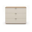 Šoninė spintelė kreminės spalvos/natūralios spalvos iš ąžuolo 100x80x40 cm Dennis – Marckeric