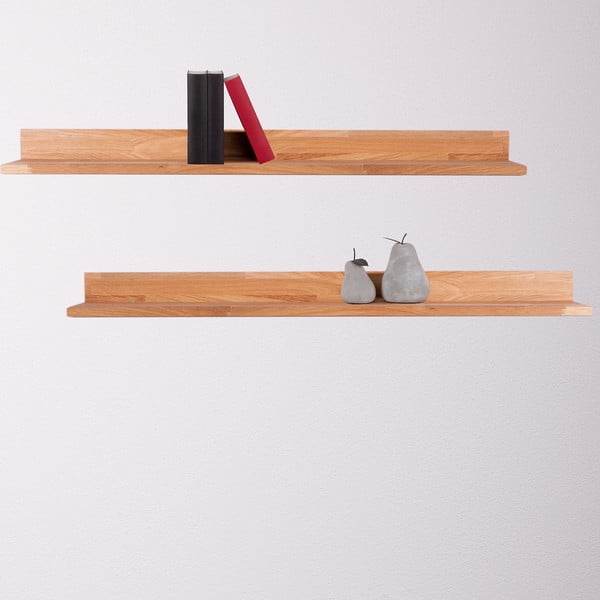 Iš ąžuolo masyvo sieninė lentyna natūralios spalvos paveikslėliams 100 cm Kalle – Interia Home & Living-image-1
