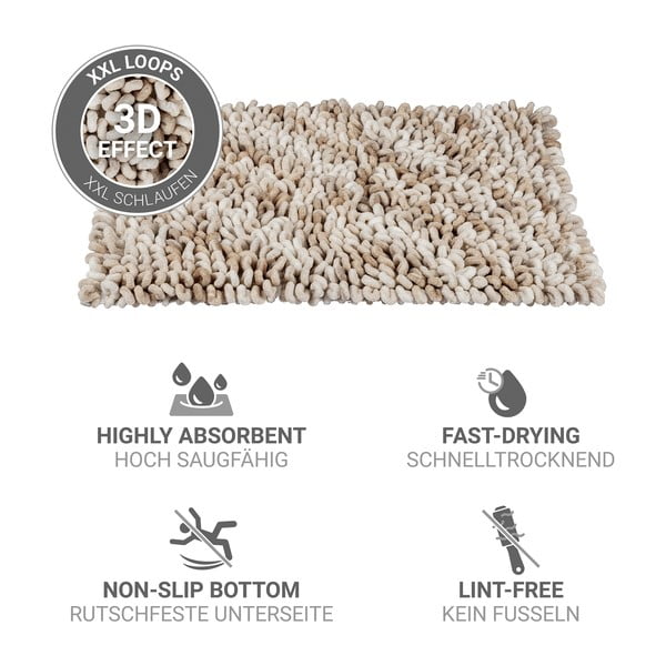 Smėlio spalvos iš tekstilės vonios kilimėlis 60x90 cm Lerici – Wenko-image-4