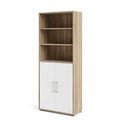 Modulinė knygų spinta baltos spalvos/natūralios spalvos iš ąžuolo 89x222 cm Prima – Tvilum