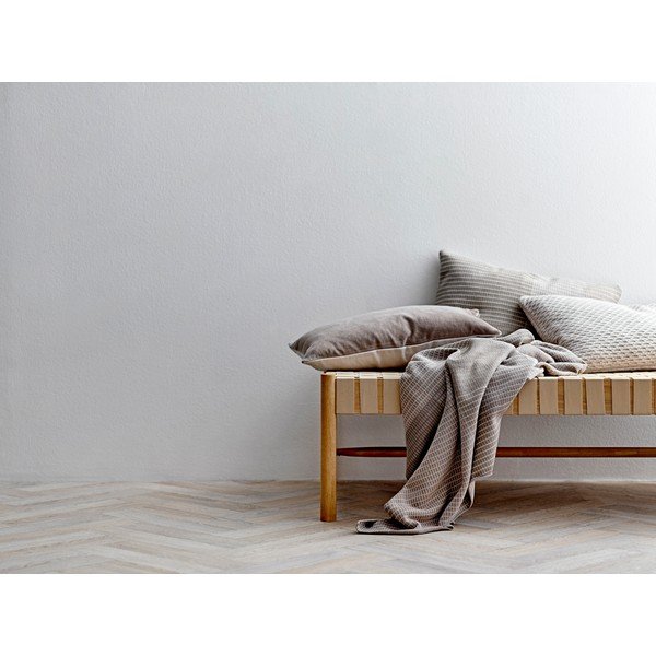 Smėlio spalvos pagalvė iš medvilnės ir vilnos mišinio Södahl Wave Knit, 40 x 60 cm-image-1