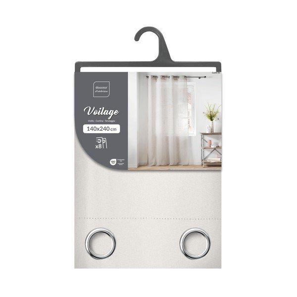 Dramblio kaulo spalvos iš šydo permatoma užuolaida 140x240 cm Carlin – douceur d'intérieur-image-4