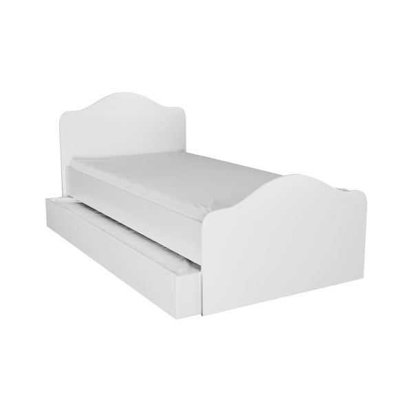 Viengulė lova baltos spalvos su sandėliavimo vieta 90x190 cm Kanguru – Kalune Design