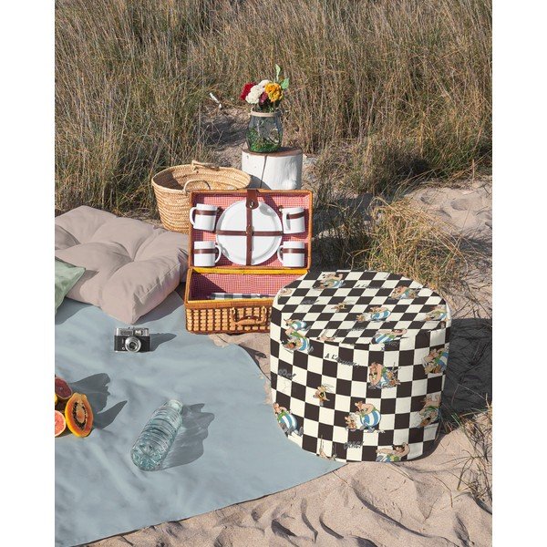 Balta-juoda taburetė Asterix Checkerboard - Really Nice Things-image-1