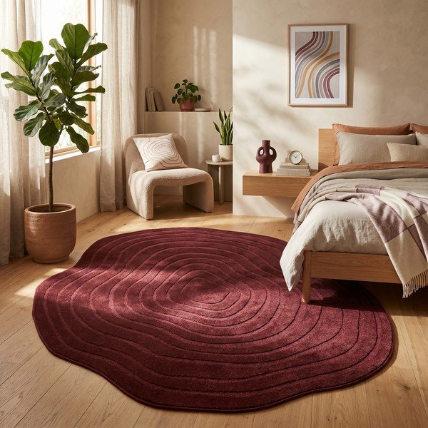 Bordo spalvos kilimas 160x230 cm Pebble – ESTE-image-2