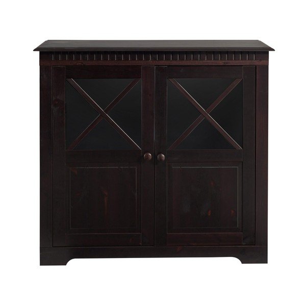 Iš pušies masyvo vitrina tamsiai rudos spalvos 95x35 cm Lisa – Støraa