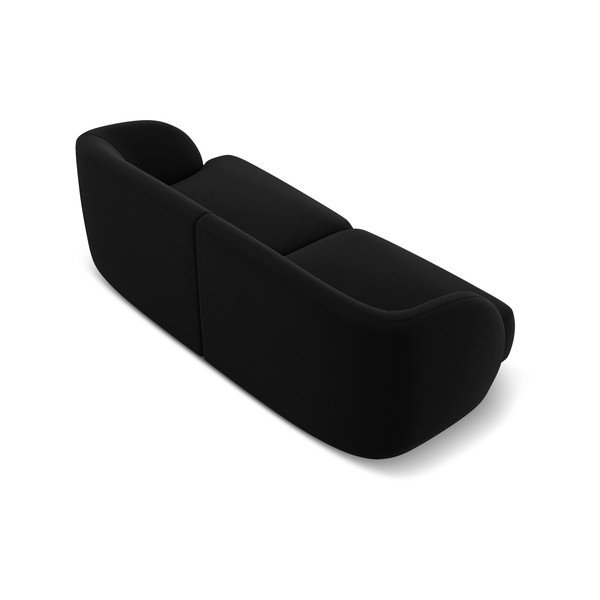 Juodos spalvos aksominė sofa 184 cm Miley - Micadoni Home-image-2