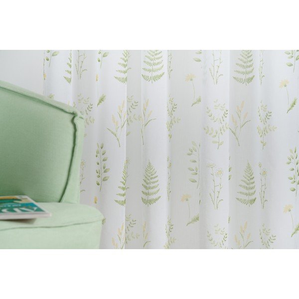 Permatoma užuolaida baltos spalvos/žalios spalvos 140x245 cm Caledonia – Mendola Fabrics-image-3