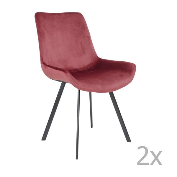 2 raudonų valgomojo kėdžių rinkinys "House Nordic Drammen