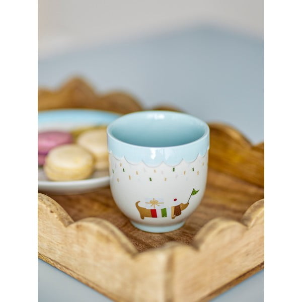Mėlynos spalvos/kreminės spalvos iš akmens masės vaikiškas puodelis 150 ml Celebrate – Bloomingville Mini-image-1