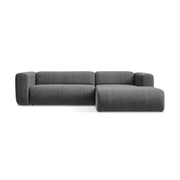 Pilkos spalvos kampinė sofa (su dešiniuoju kampu/su gultu) Ekahi – Makamii