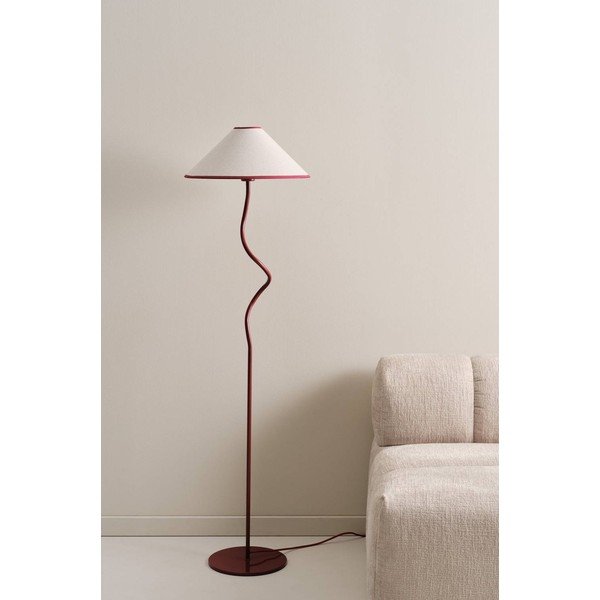 Raudonos spalvos/baltos spalvos iš tekstilės pastatomas šviestuvas su pritemdymo funkcija (aukštis 148 cm) Juliet – Jotex-image-2