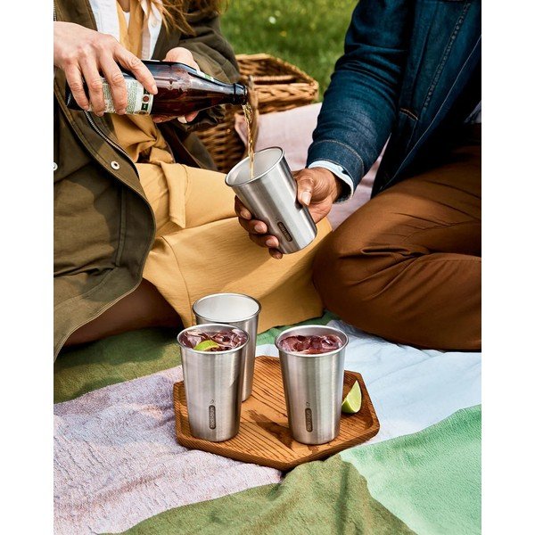 Sidabrinės spalvos iš nerūdijančio plieno kelioninis puodelis (ne termo) 500 ml – Black + Blum-image-1
