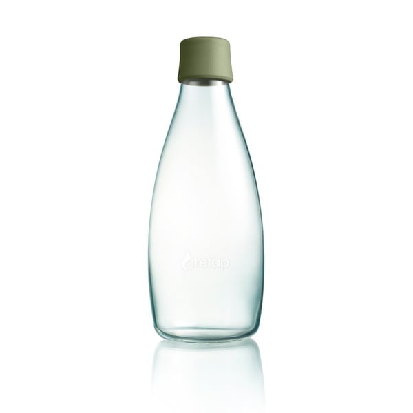 Tamsiai žalias ReTap stiklinis butelis su neribota garantija, 800 ml