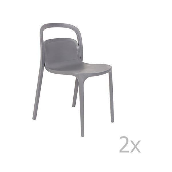 2 pilkų kėdžių rinkinys "White Label Rex