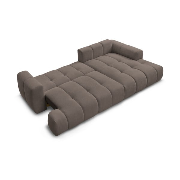 Taupe spalvos sulankstoma/su sandėliavimo vieta kampinė sofa (su dešiniuoju kampu/su gultu) Fuji – Bobochic Paris-image-4