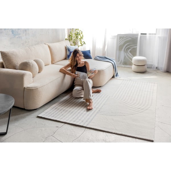 Pilkos spalvos/kreminės spalvos kilimas 140x200 cm Zen – Universal-image-3
