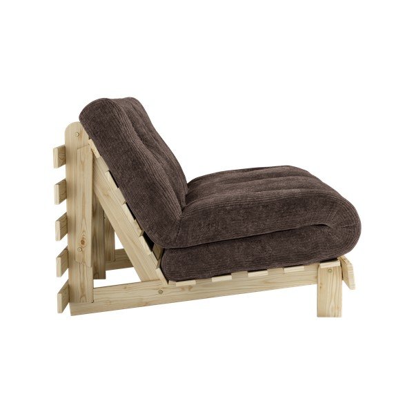 Tamsiai rudos spalvos sulankstoma sofa iš kordinio velveto 140 cm Roots – Karup-image-4