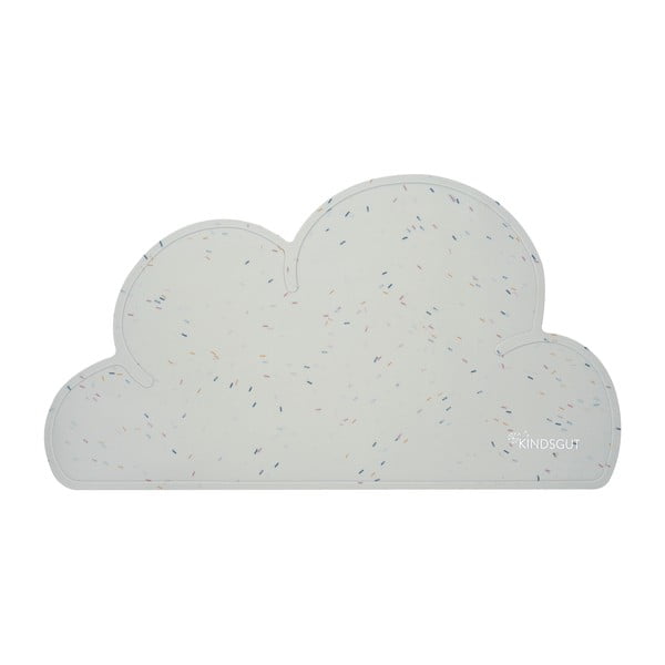 Pilkos spalvos silikoninis padėkliukas Kindsgut Cloud Confetti, 49 x 27 cm