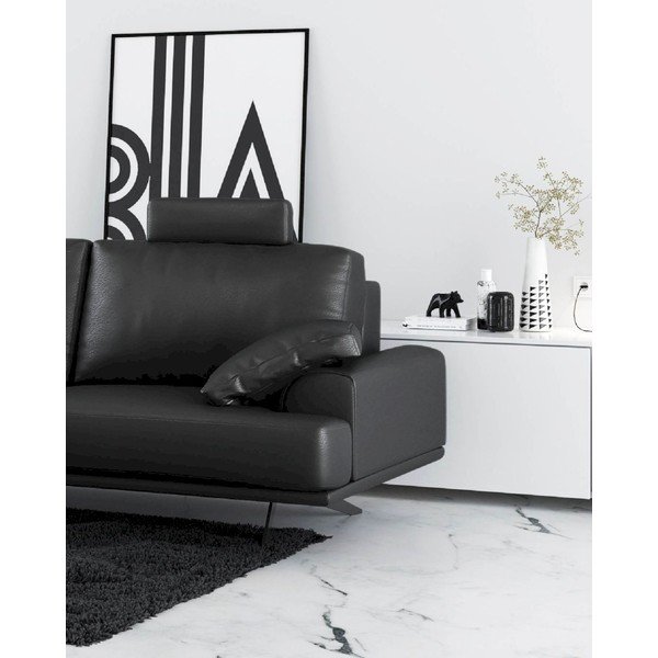 Sofa tamsiai pilkos spalvos iš odos 220 cm Prado – MESONICA-image-3
