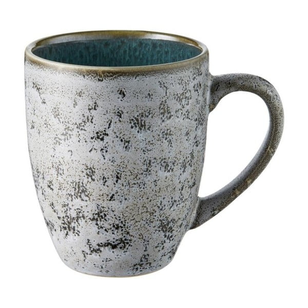Pilkas keramikos puodelis su žalia vidine glazūra "Bitz Mensa", 300 ml