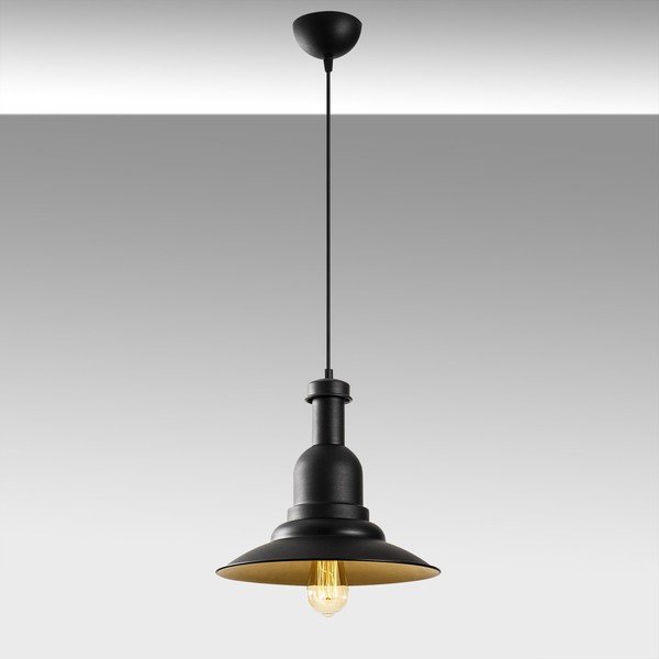 Juodos spalvos metalinis pakabinamas šviestuvas Opviq lights Evgi-image-1