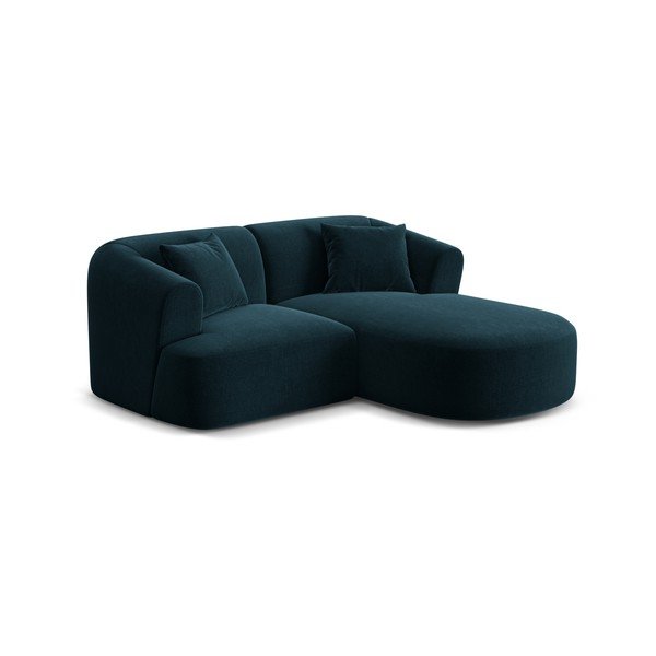 Smaragdinės spalvos kampinė sofa iš velveto (su dešiniuoju kampu/su gultu) Campi – Cosmopolitan Design-image-2