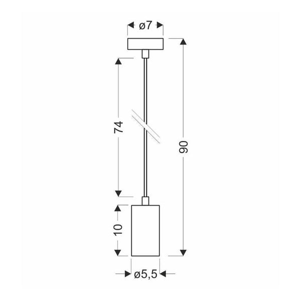 Juodas pakabinamas šviestuvas su metaliniu gaubtu ø 7 cm Tubo - Candellux Lighting-image-2