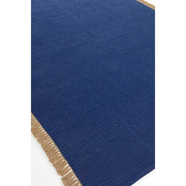 Rankų darbo mėlynos spalvos iš medvilnės mišinio kilimas 200x300 cm Channa – Jotex-image-4
