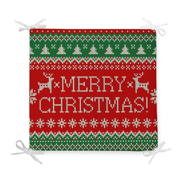 Kalėdinė sėdynės pagalvėlė iš medvilnės mišinio Minimalist Cushion Covers Merry, 42 x 42 cm