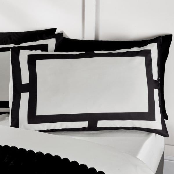 Juodos ir baltos spalvos viengulė patalynė 135x200 cm Mono Panel – Catherine Lansfield-image-1