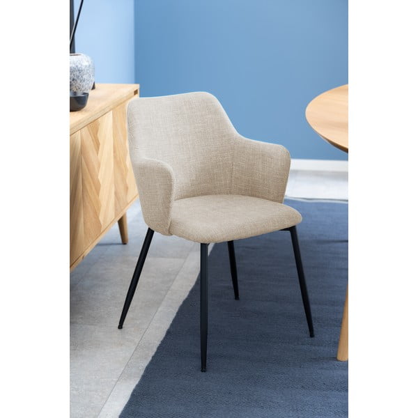 Kreminės spalvos iš audinio valgomojo kėdžių komplektas 2 vnt. Ilsa – Actona-image-2