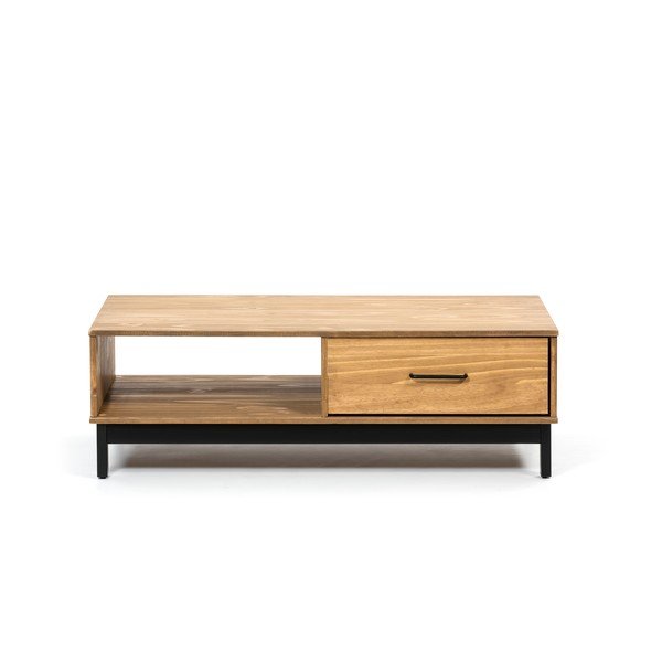 Medinis žurnalinis staliukas su juodomis detalėmis Marckeric Alessia-image-3