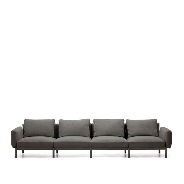 Tamsiai pilkos spalvos sodo modulinė sofa 370 cm Sorells – Kave Home