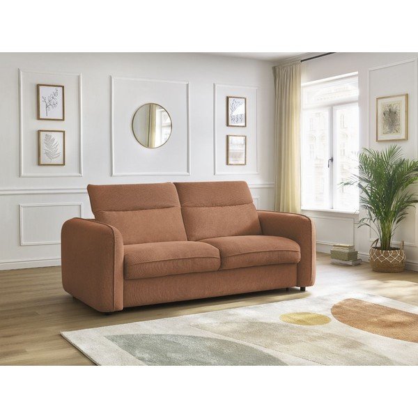 Oranžinės spalvos sofa 216 cm Achille – Bobochic Paris-image-1