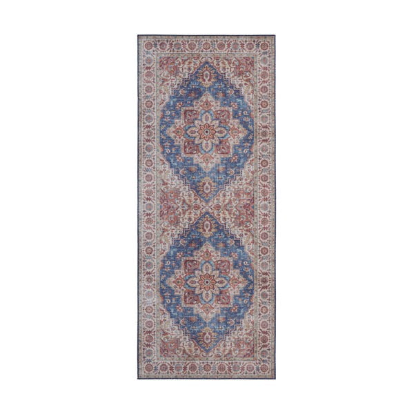 Mėlynos ir raudonos spalvos kilimas Nouristan Anthea, 80 x 200 cm