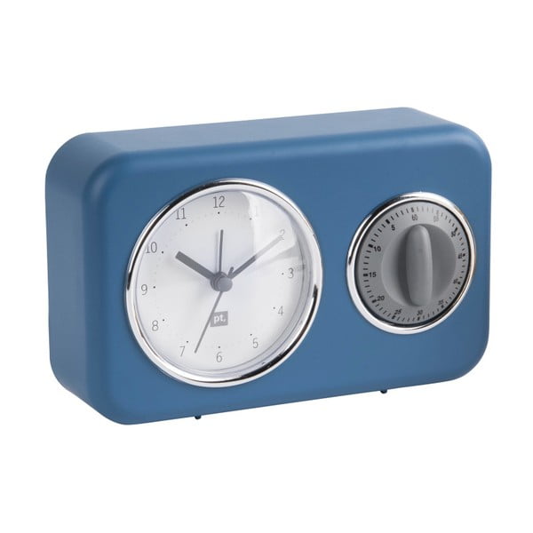 Mėlynas stalinis laikrodis su virtuvės minutėmis PT LIVING Nostalgija