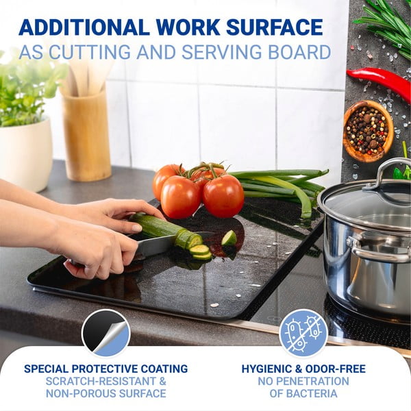 2 viryklių dangčiai iš grūdinto stiklo 52x30 cm Rosemary - Maximex-image-4