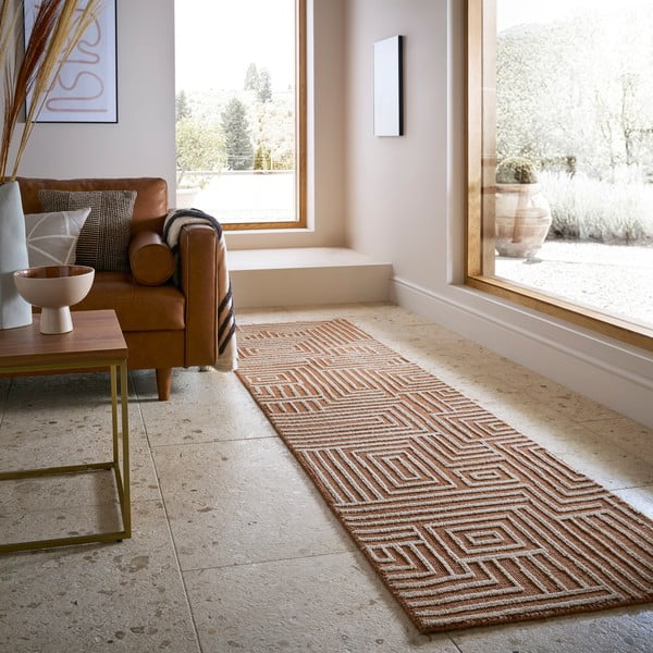 Terakotos spalvos kilimas 80x300 cm Kylo – Flair Rugs-image-2